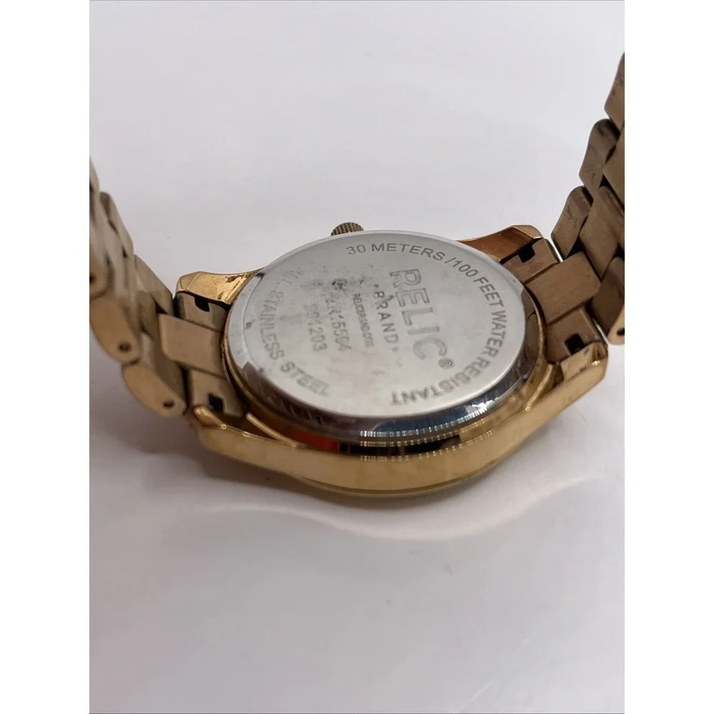 Relic Watch Unisex 36mm ZR15594 Rose Gold Tone Day Date 8.25